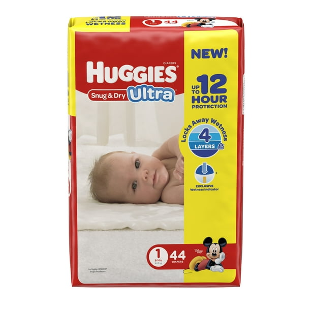 HUGGIES SNUG & DRY SZ1 DPR 4X44CT