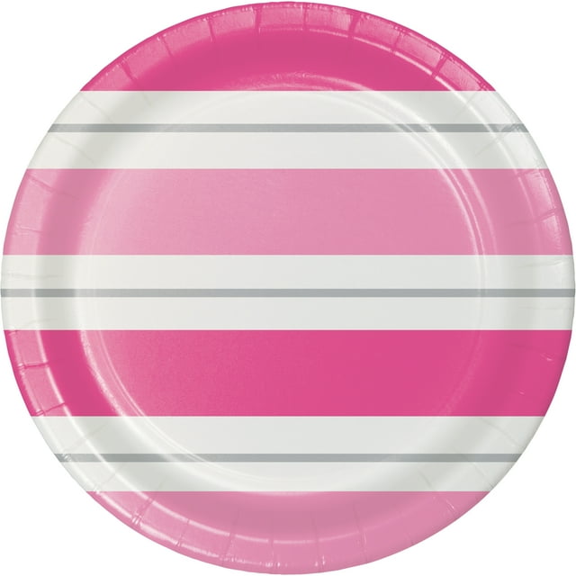 Unique Patterned Round 7" Paper Plates - Dots & Stars Birthday, 8 count