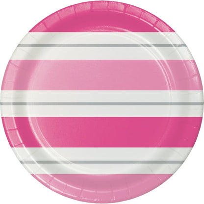 Unique Patterned Round 7" Paper Plates - Dots & Stars Birthday, 8 count