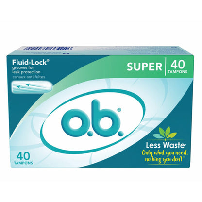 O.B. Tampons Regular 40 Count Fluid Lock