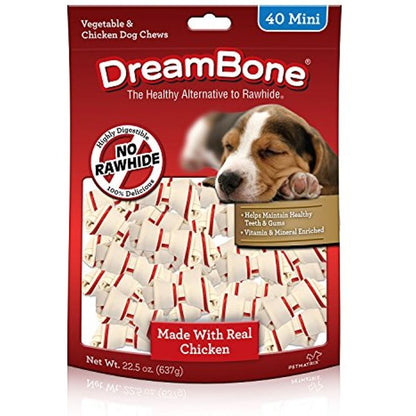 DreamBone Chicken and Vegetables Mini Dog Chew, 16 pack