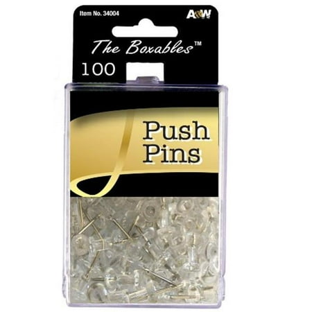 Ava Clear Push Pins, 50 count