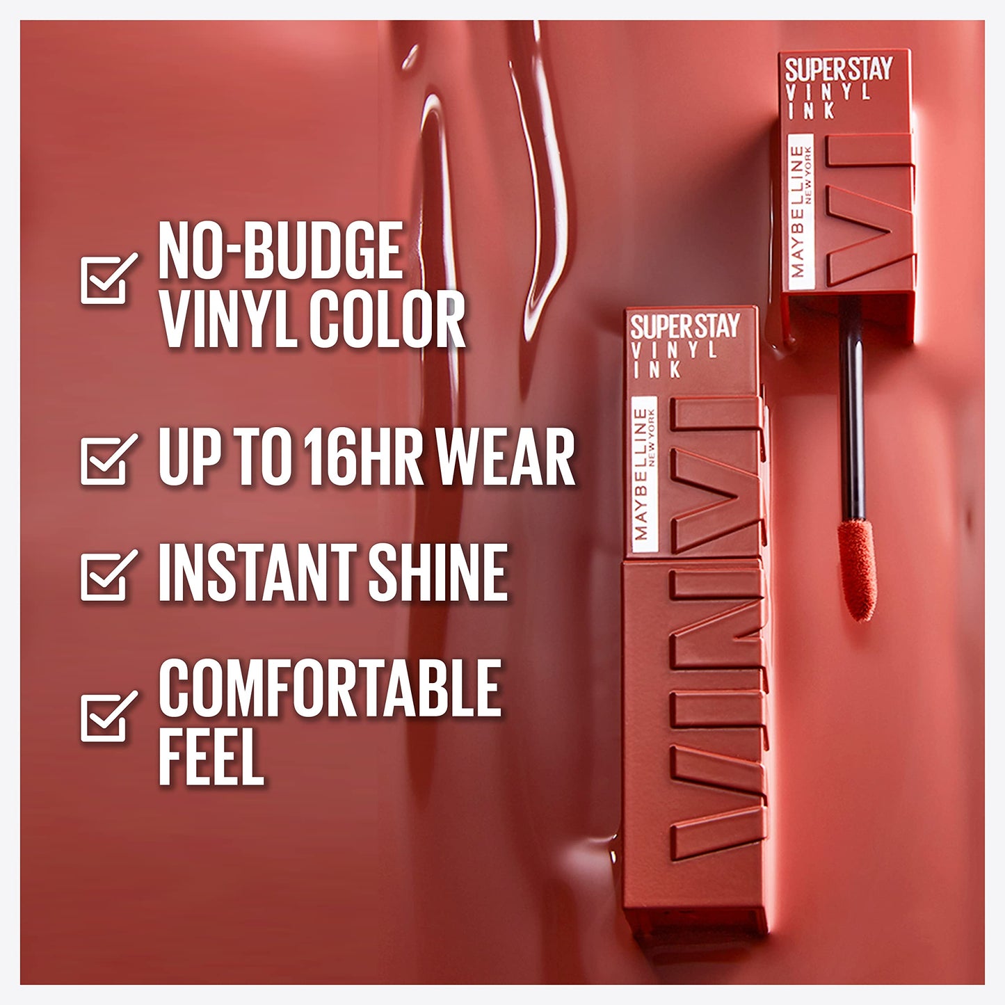 MAYBELLINE New York Super Stay Vinyl Ink Longwear Liquid Lipcolor, 035 Cheeky, 0.14 oz