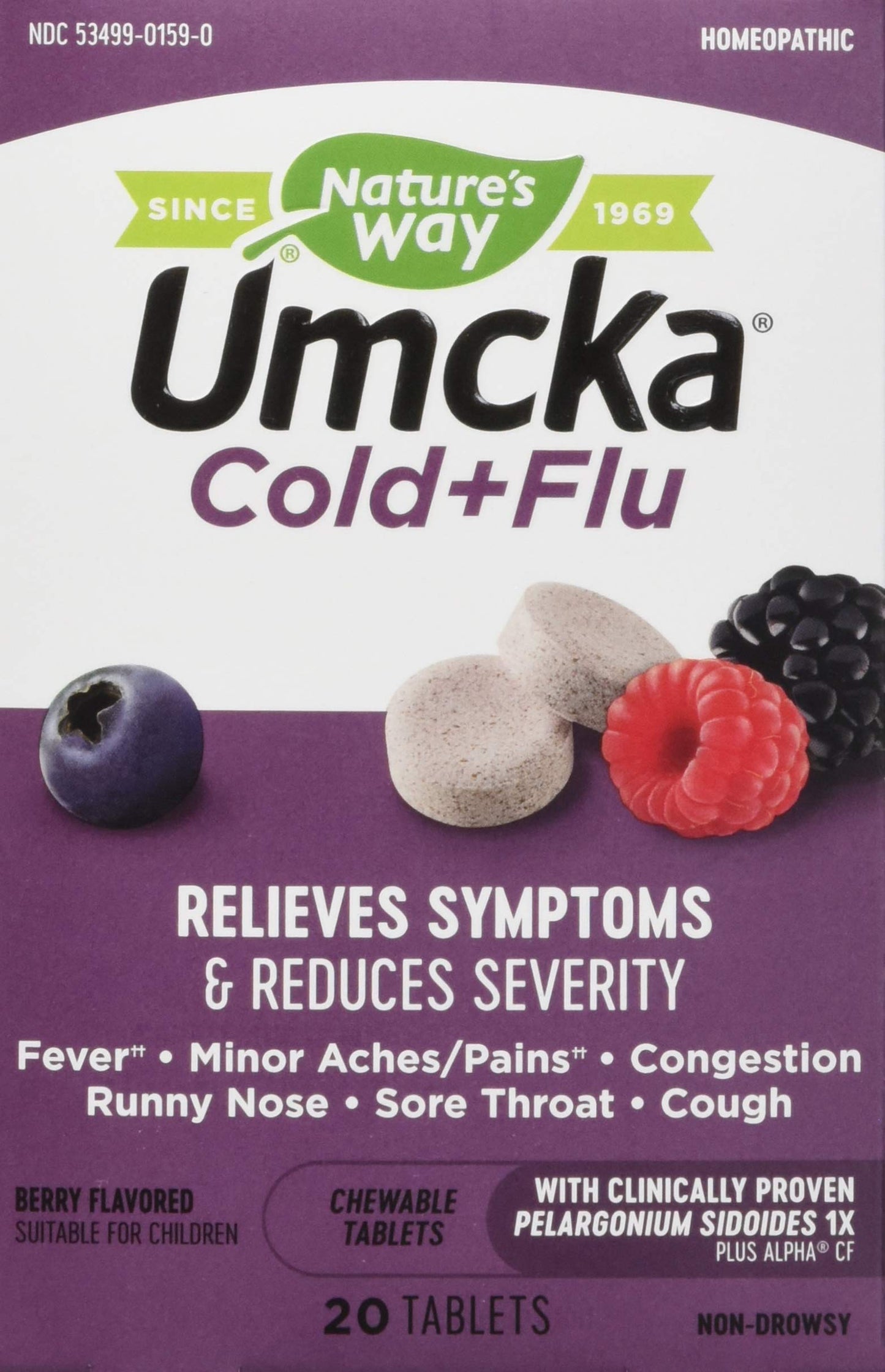 NATURE'S WAY UMCKA COLD&FLU CHEW,BERRY