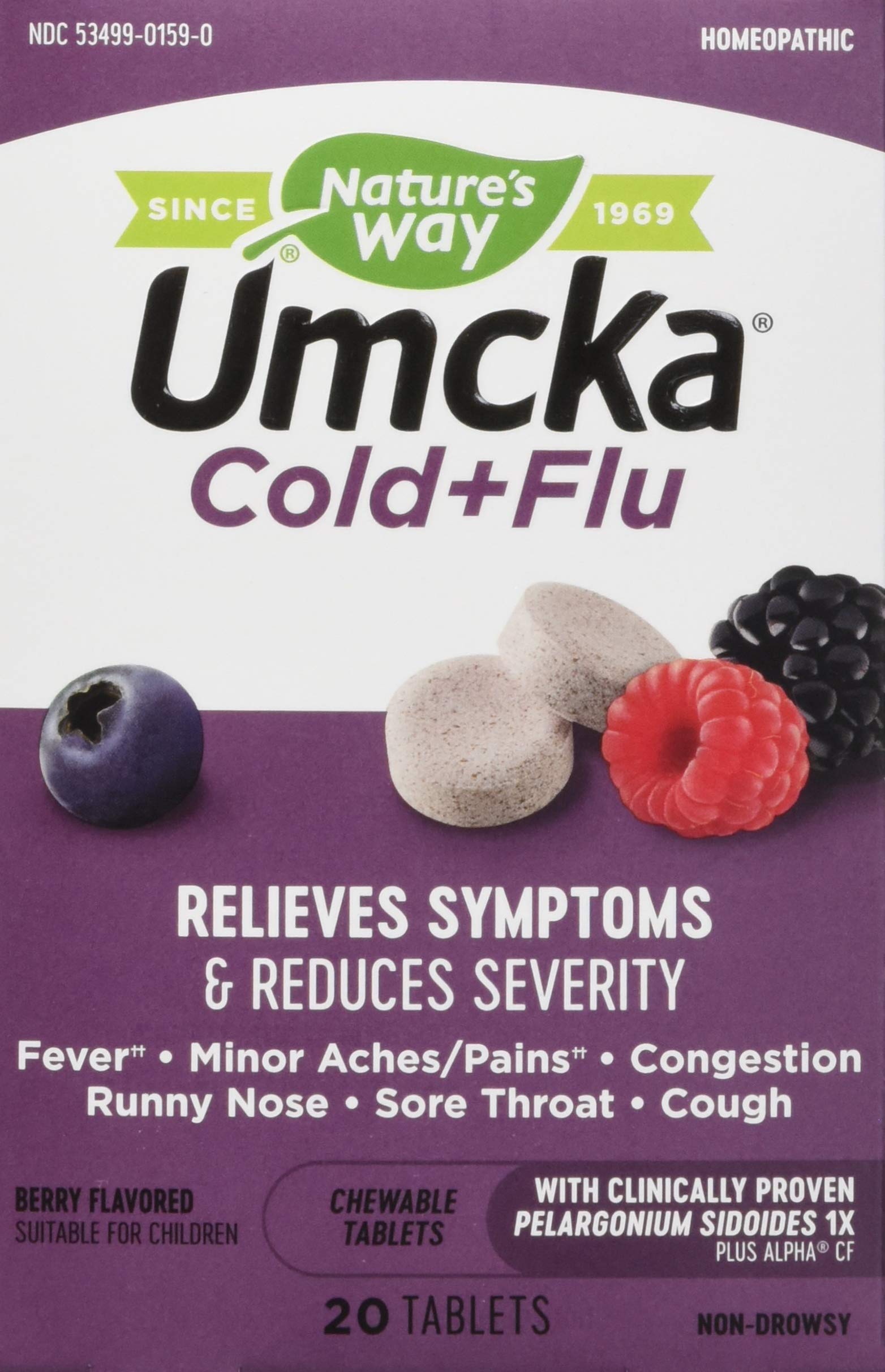 NATURE'S WAY UMCKA COLD&FLU CHEW,BERRY