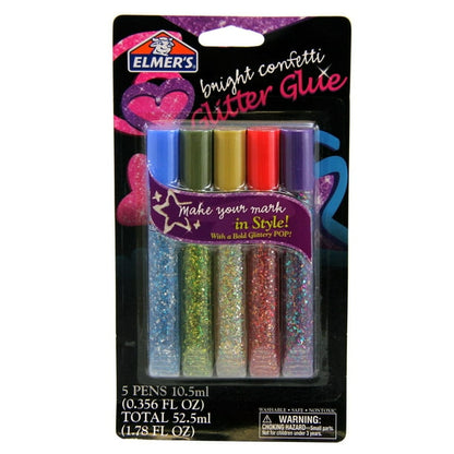 ELMER'S 3D Glitter Paint Pen Set - Classic Colors, 5 count