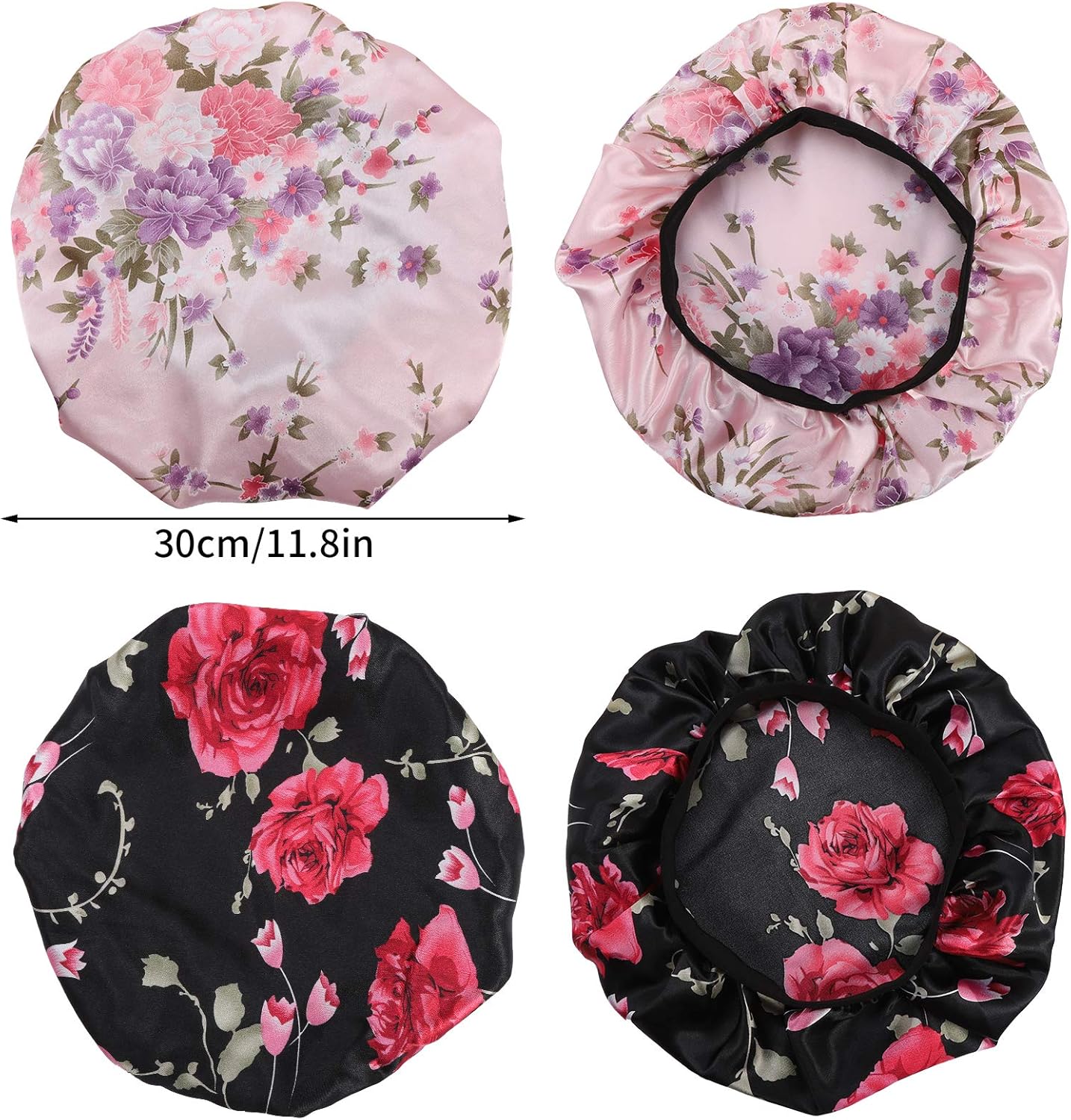 ADAMA SATIN SLEEP CAP BLACK
