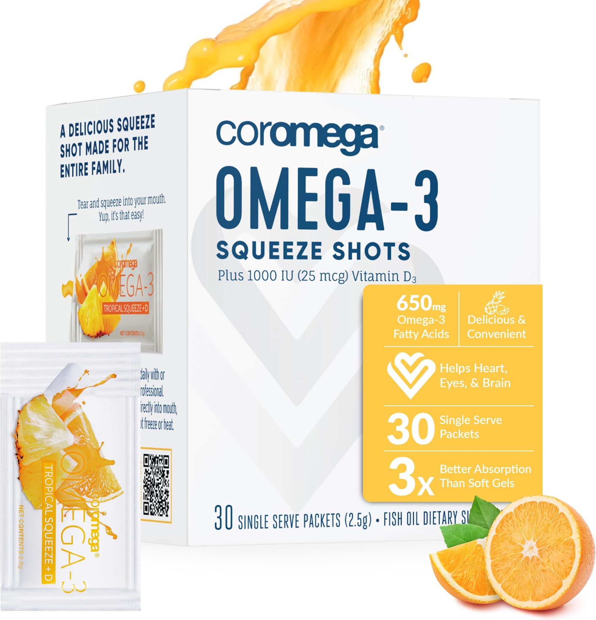 THE COROMEGA COMPANY OMEGA 3 SQUEEZE,ORANGE