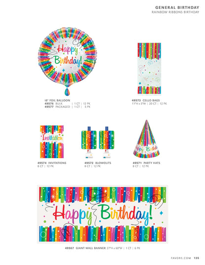 RNBOW RIBN BDAY BEV NAP 16CT