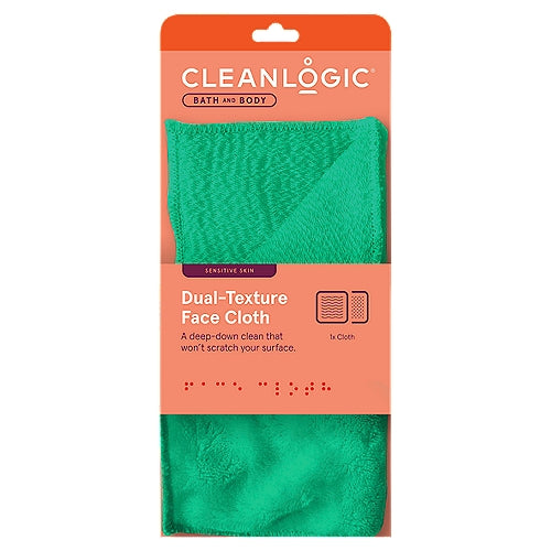 CLEANLOGIC Bath & Body Sensitive Skin Dual-Texture Face Cloth - Assorted