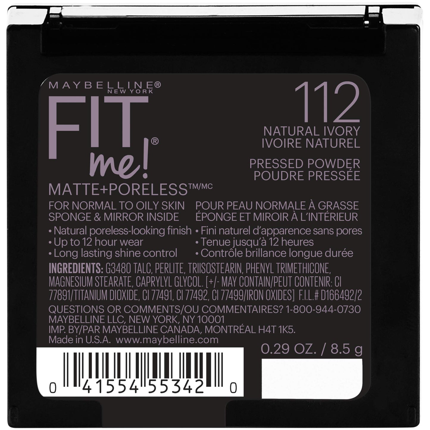 MAYBELLINE New York Fit Me Matte + Poreless Pressed Face Powder Makeup, 310 Sun Beige, 0.29 oz