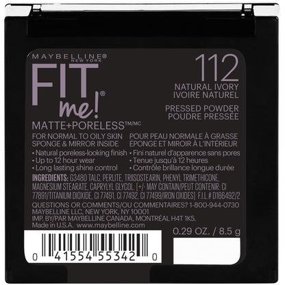 MAYBELLINE New York Fit Me Matte + Poreless Pressed Face Powder Makeup, 310 Sun Beige, 0.29 oz