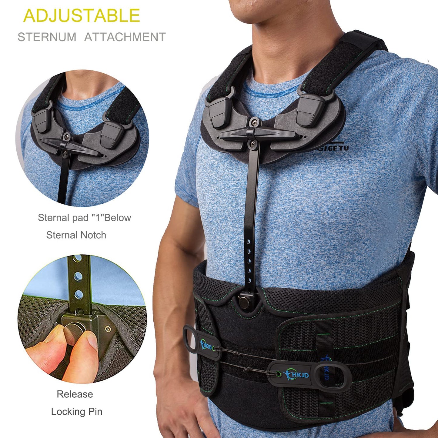 BACK BRACE W/SSPN SB BLK MD/LG