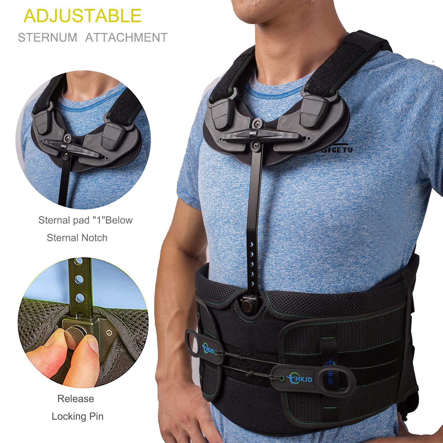 BACK BRACE W/SSPN SB BLK MD/LG