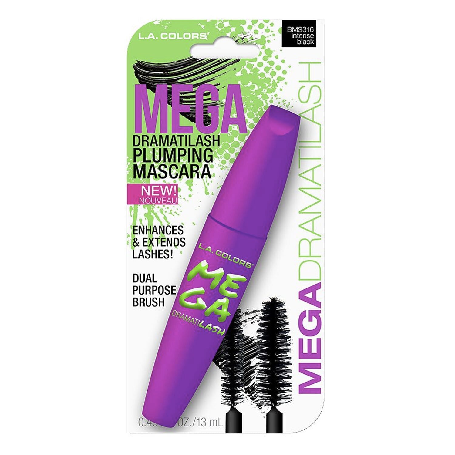 L.A. Colors Mega Dramatilash Plumping Mascara - Intense Black