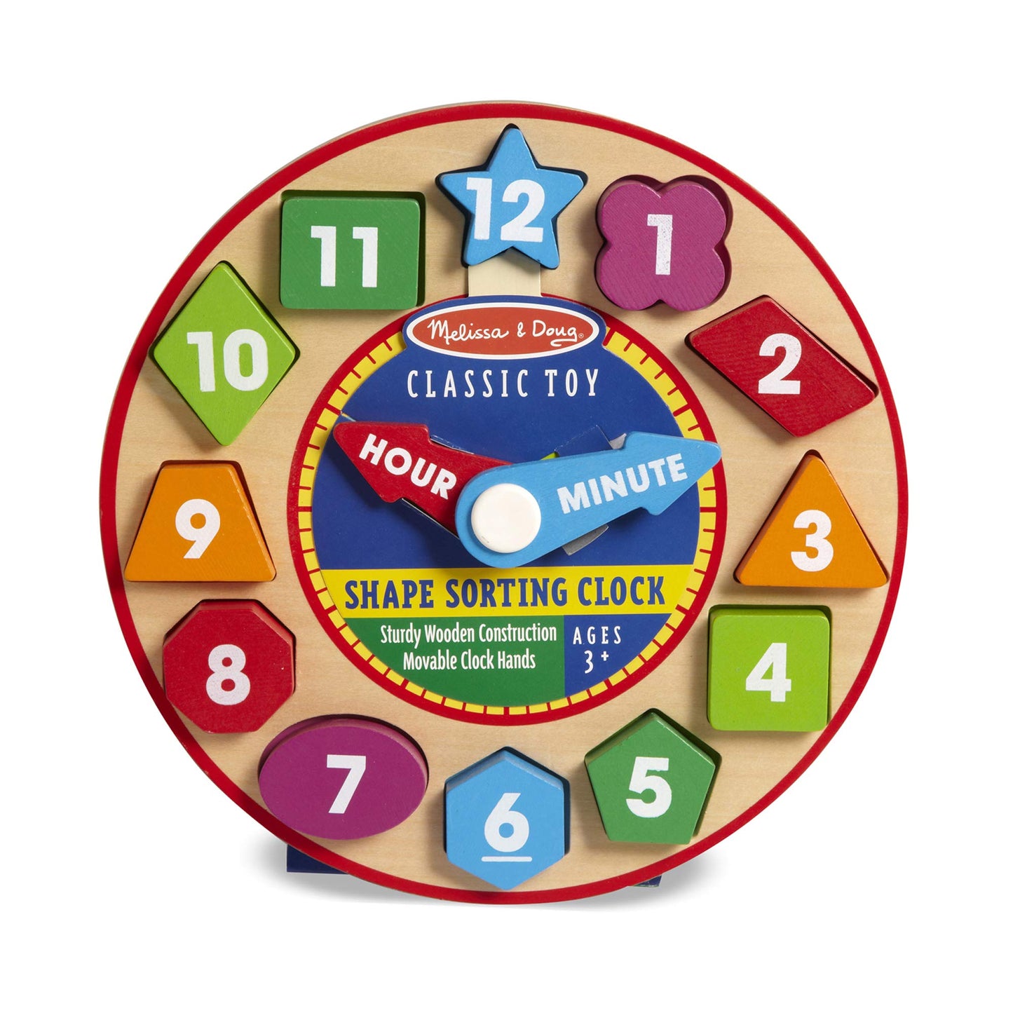 Melissa & Doug Wooden Shape Sorting Clock