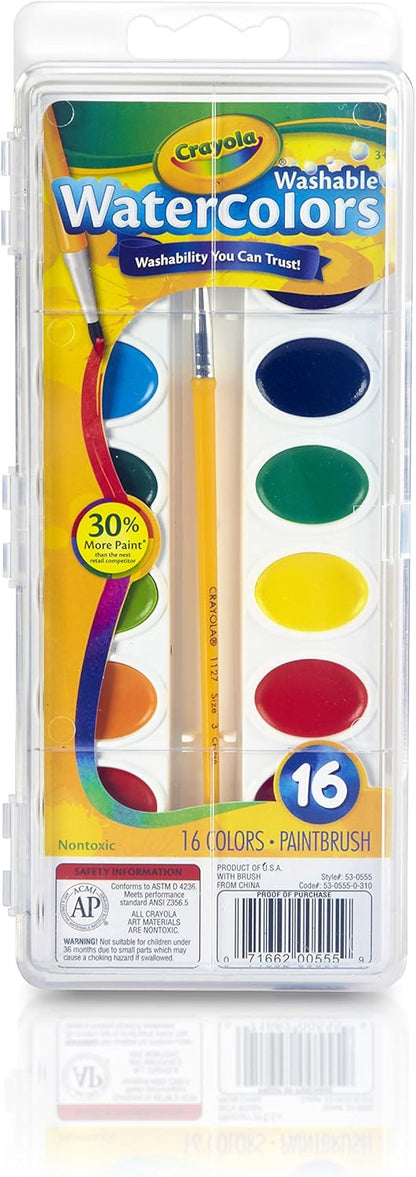 Crayola Washable Watercolors, 16 count