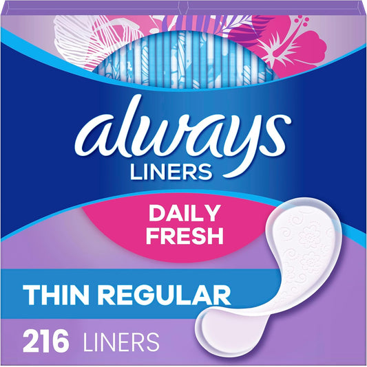 Always Daily Fresh Thin Liners Regular 72 Count Unscented