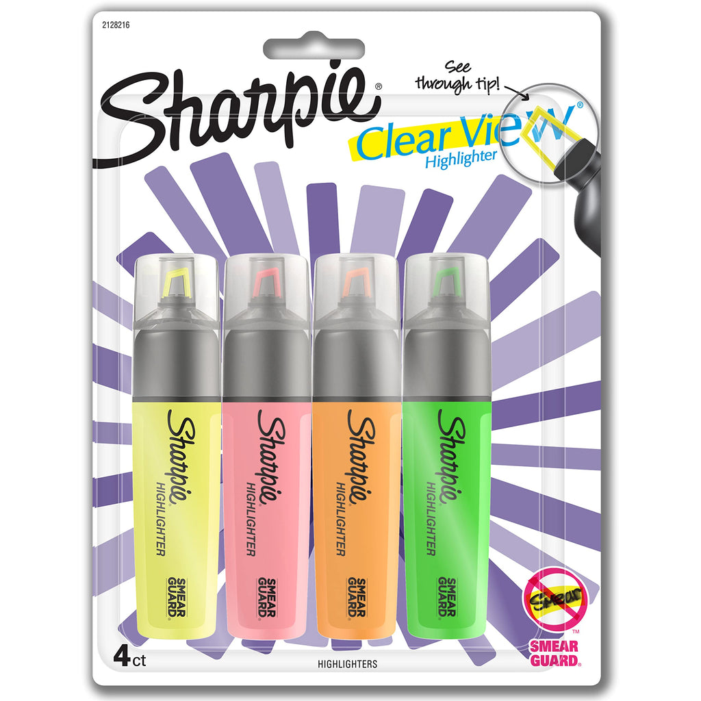 Sharpie Clear View Highlighters Chisel Tip - Multicolored, 3 count