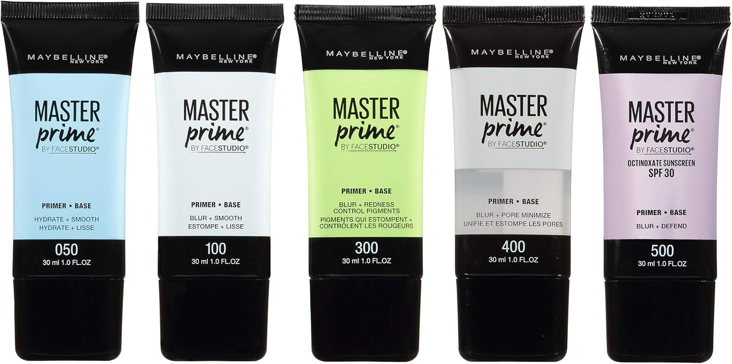 MAYBELLINE New York Facestudio Master Prime Primer Makeup, 100 Blur + Smooth, 1 oz