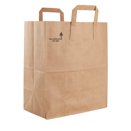 BAG BROWN W/HANDEL 12X7X14 250CT