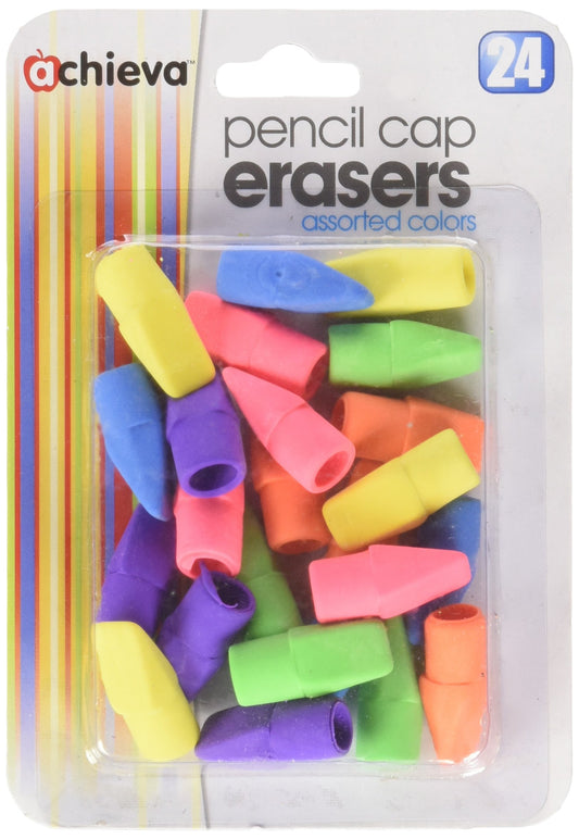 CLi Pencil Eraser Caps - Assorted Neons, 20 count