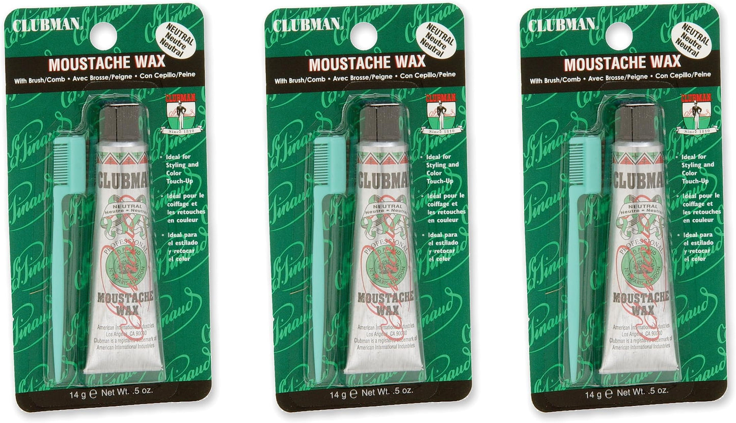 CLUBMAN MOUSTACHE WAX NEUTR .5Z