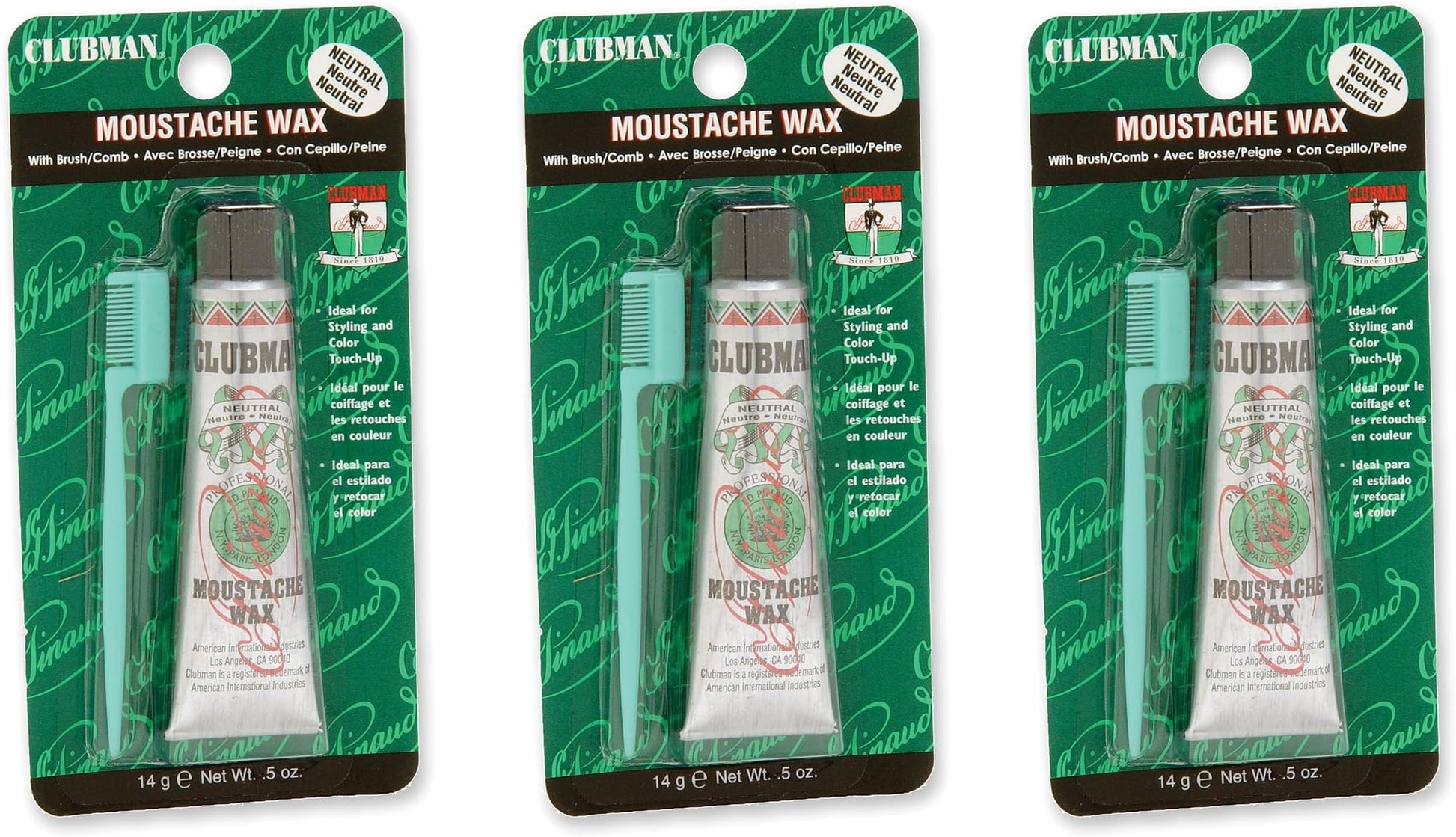 CLUBMAN MOUSTACHE WAX NEUTR .5Z