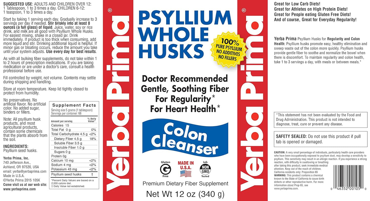 YERBA PRIMA PSYLLIUM HUSK VEG CAPSULE