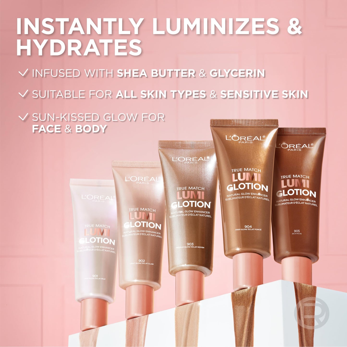 L'ORÉAL PARIS True Match Lumi Glotion Natural Glow Enhancer, Face & Body, 903 Medium Glow, 1.35 fl. oz.