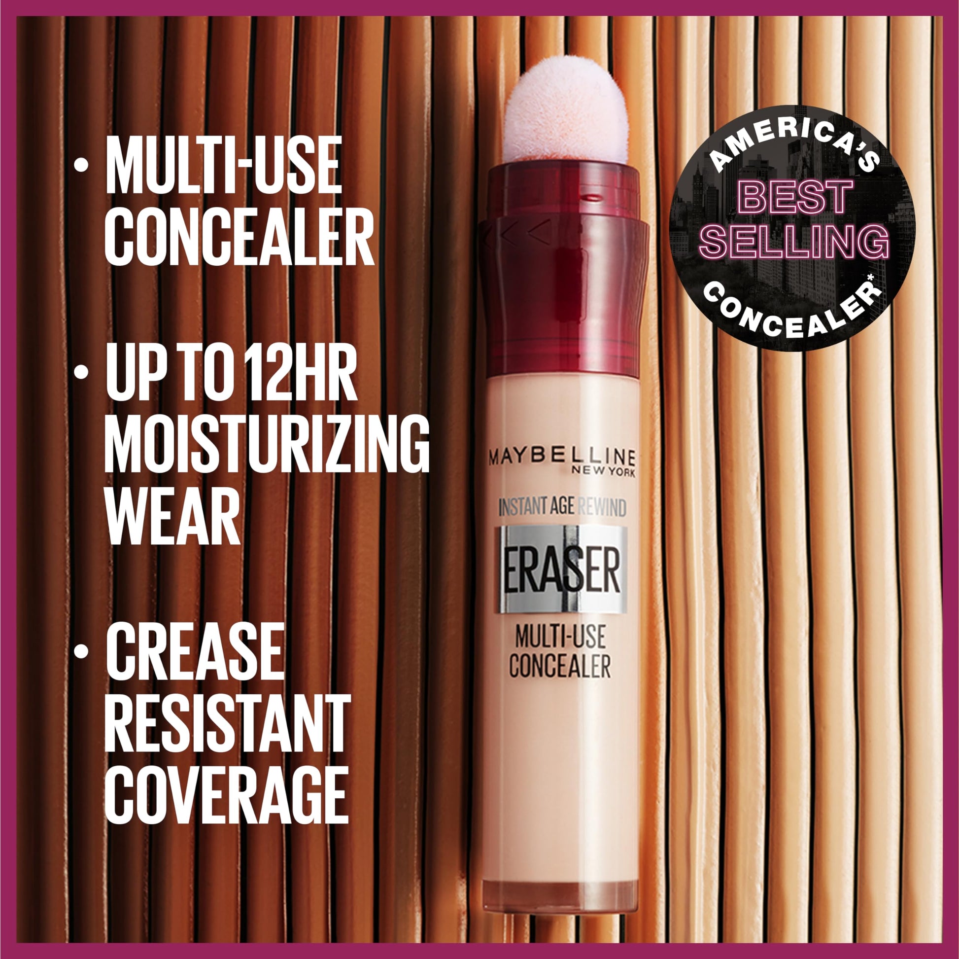MAYBELLINE New York Instant Age Rewind Eraser Treatment Makeup, 210 Light Medium Warm, 0.68 oz