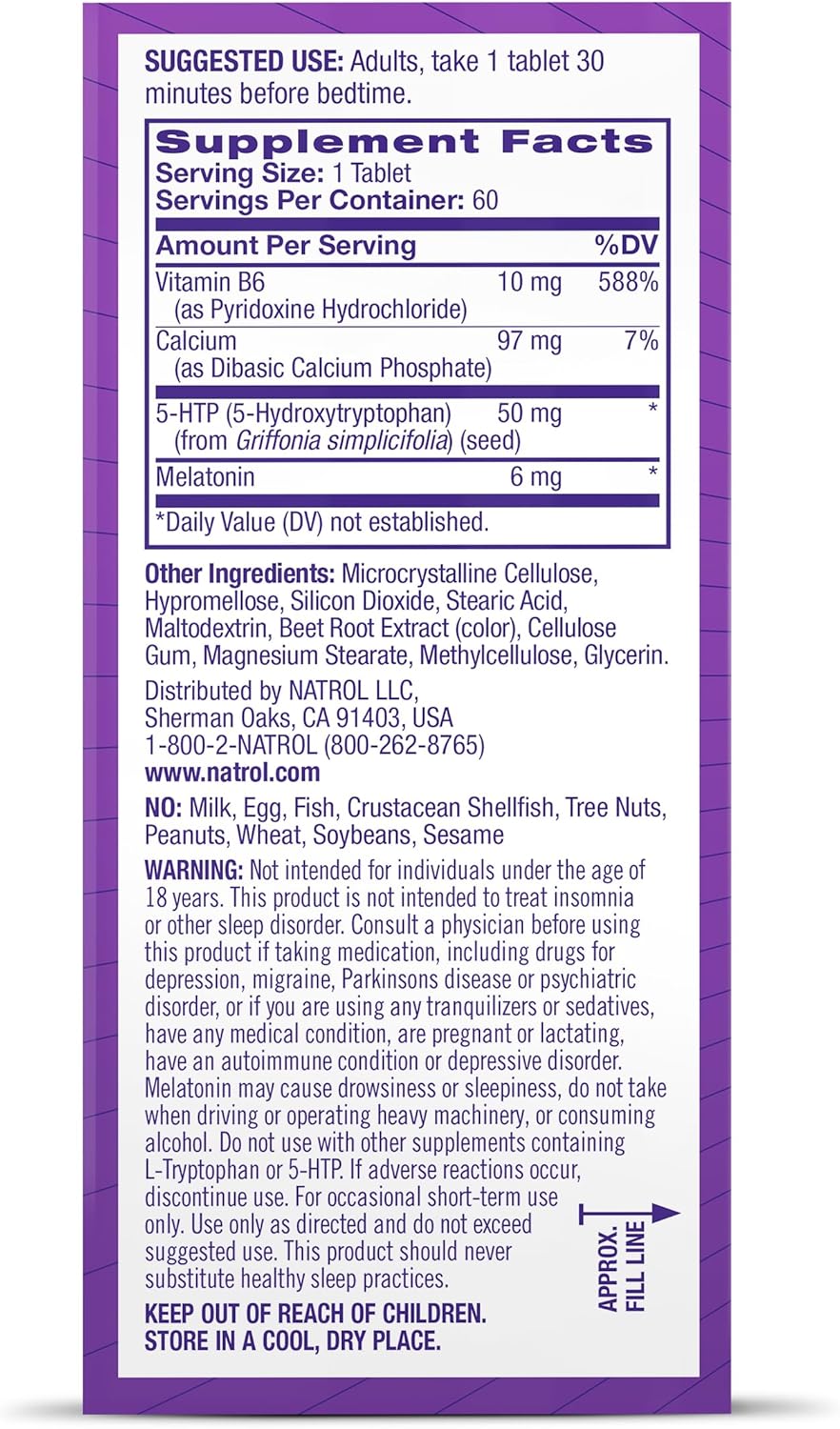 NATROL MELATONIN,ADVANCE,+5 HTP