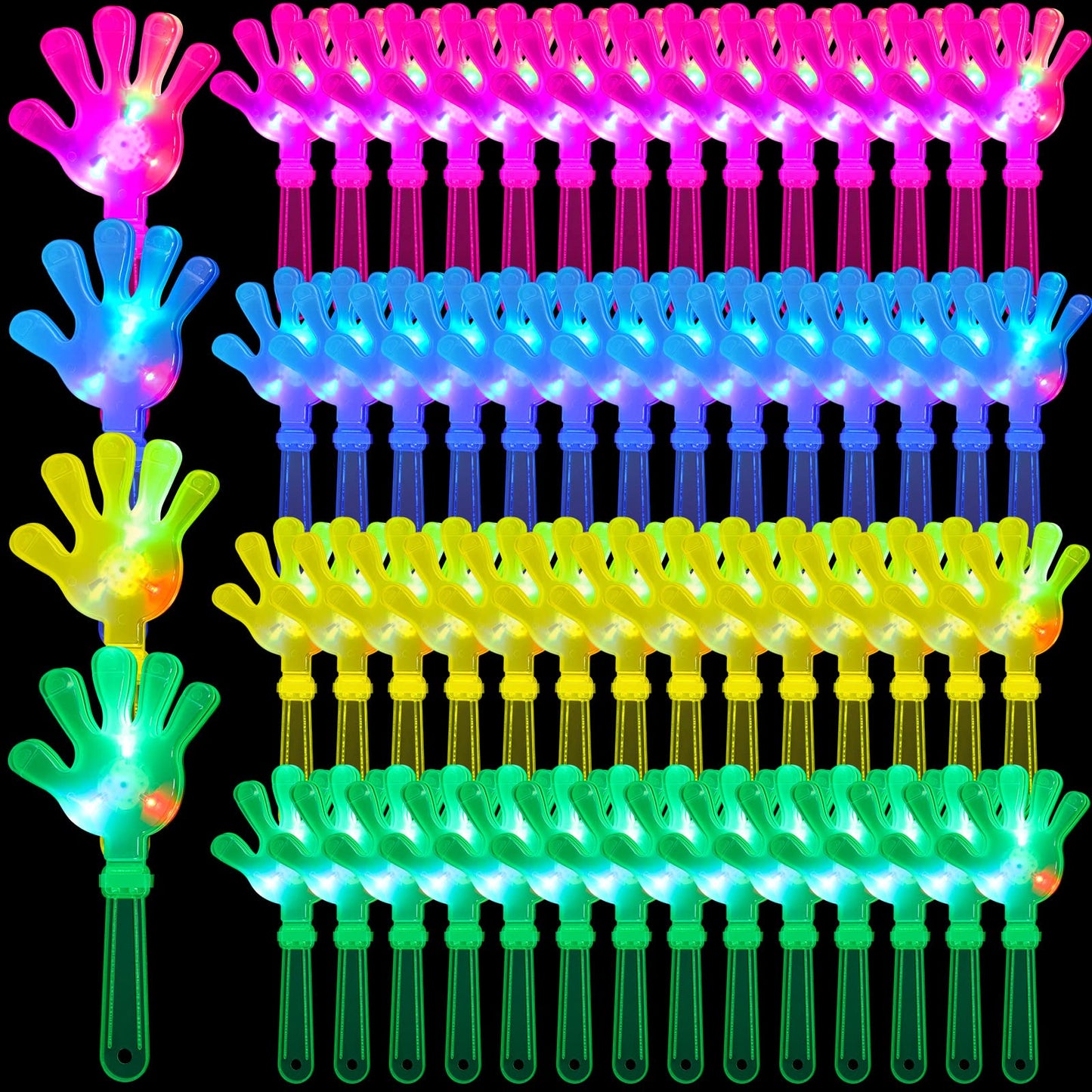 Unique Neon Clacker Noisemakers, 4 pack