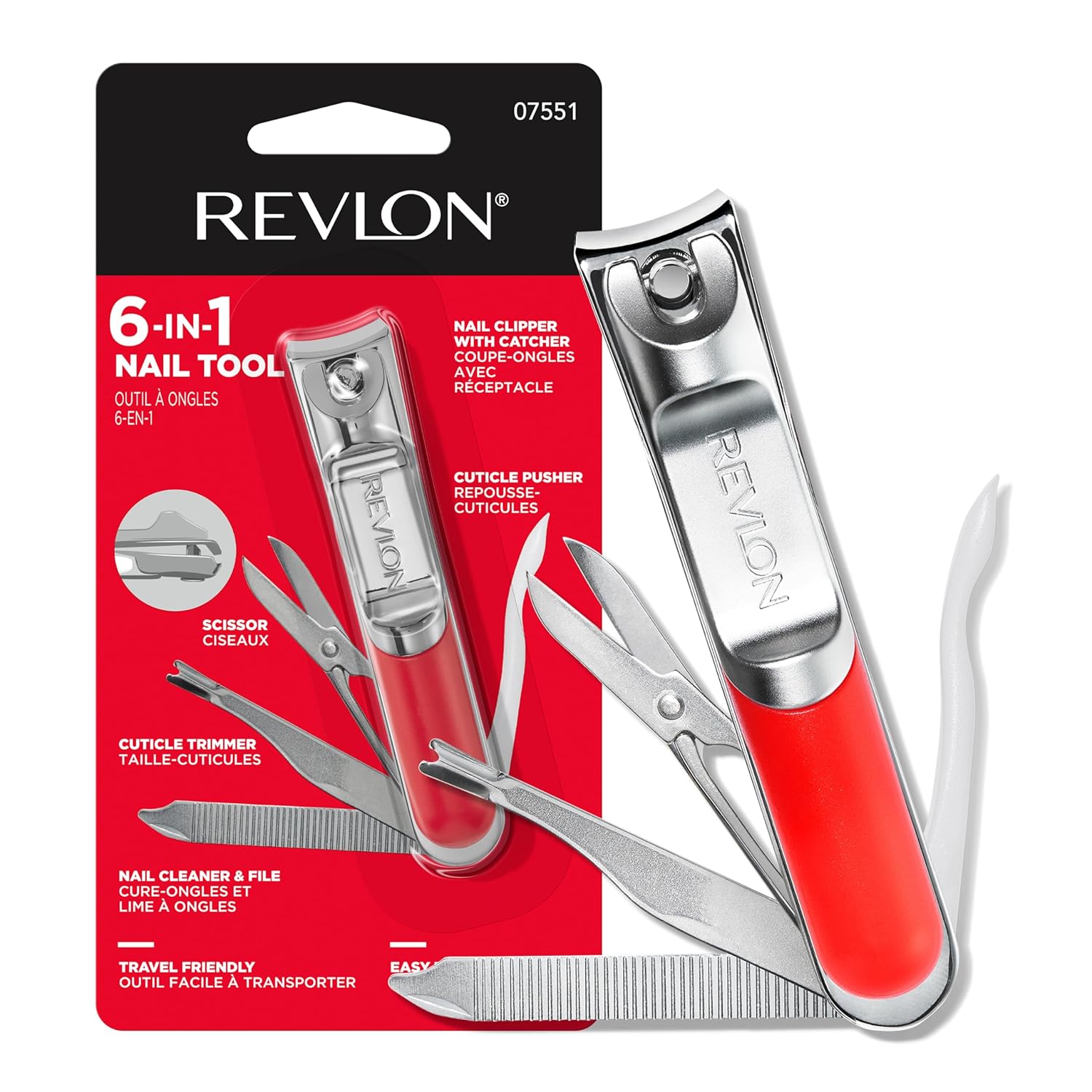 REVLON Heavy Duty Nail Clipper 6-In-1 Nail Tool