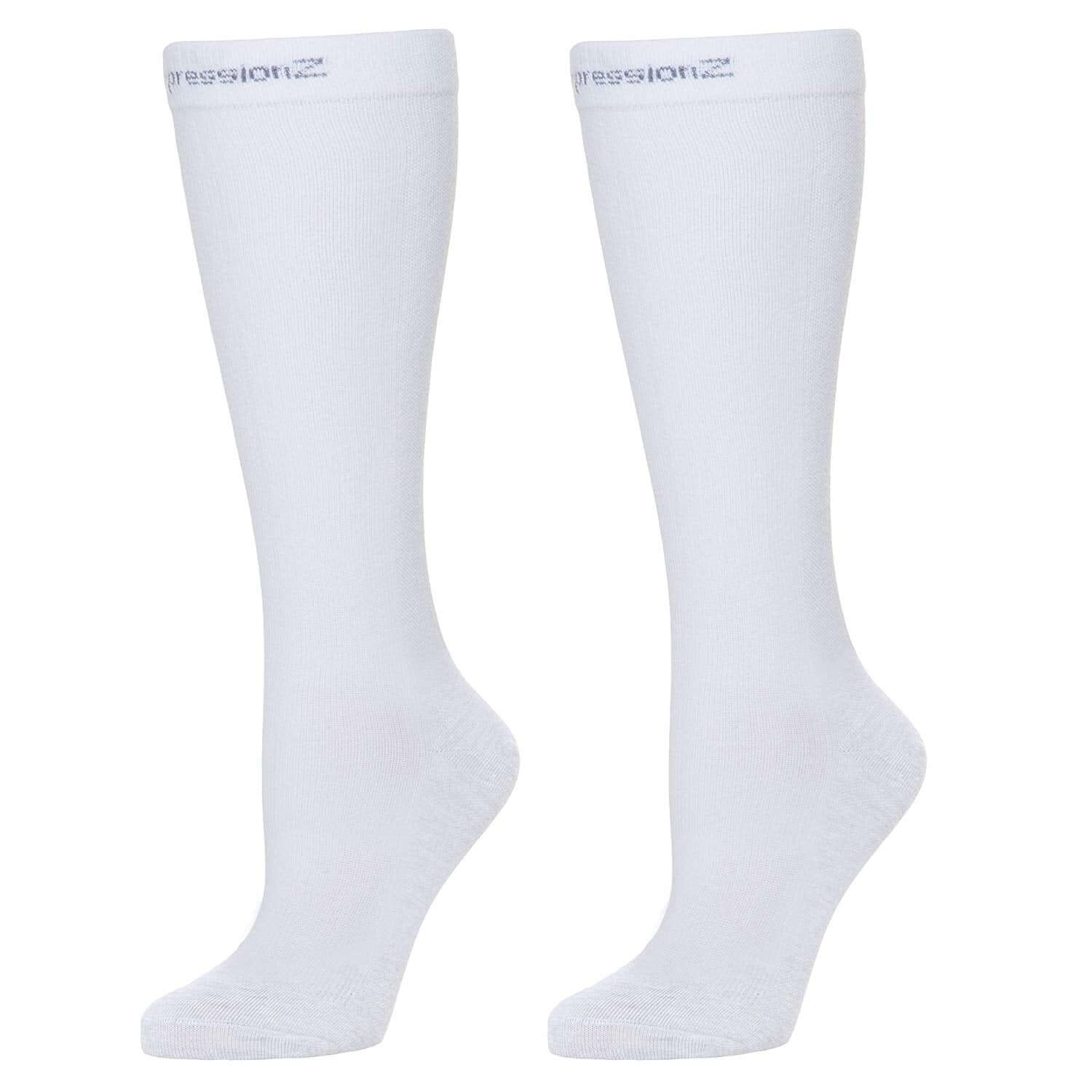COMPRESSION SOCK HS 2EA O/C WHT