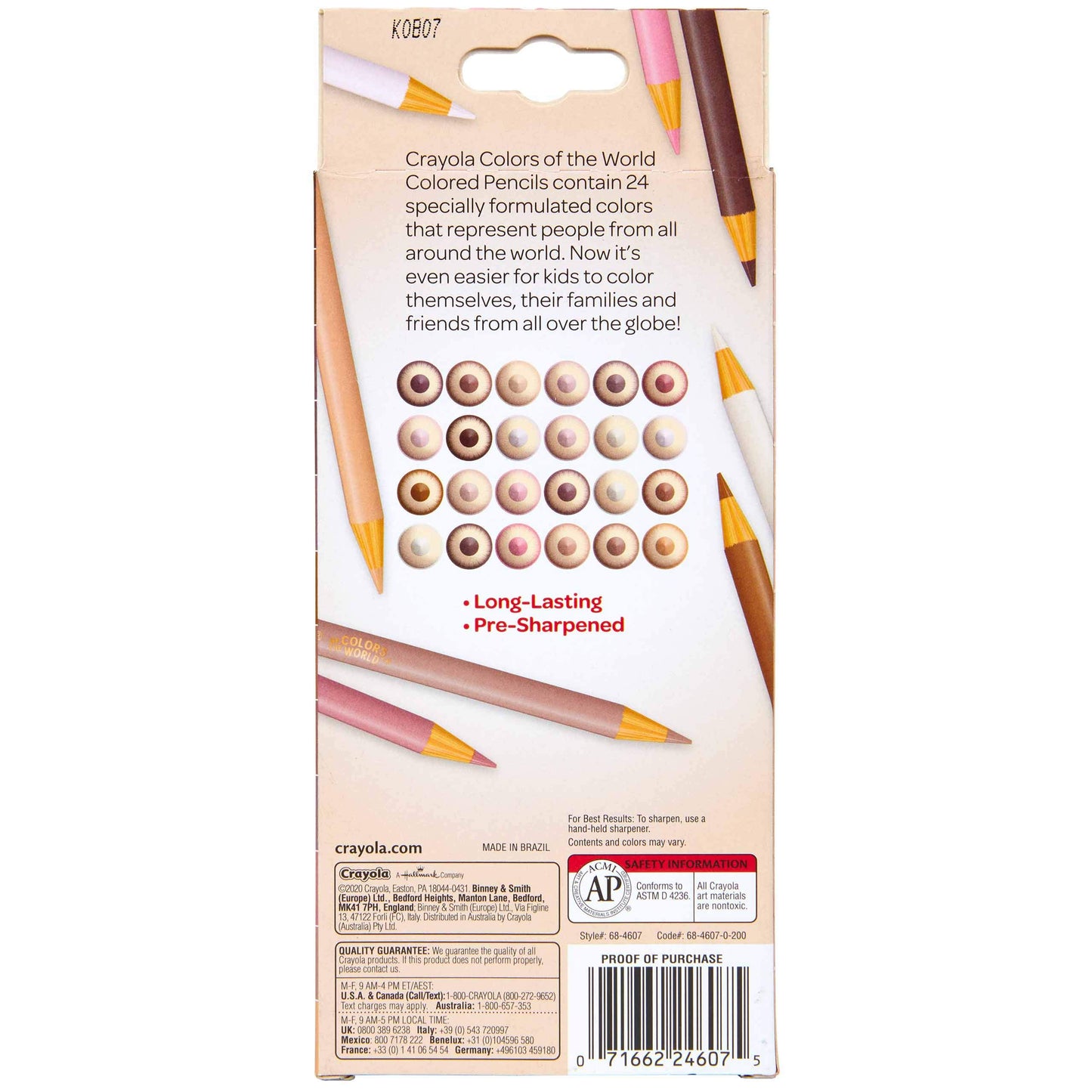 Crayola Colors of the World Skin Tone Colored Pencils, 24 count