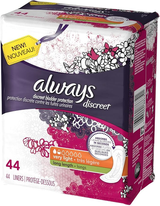 ALWAYS DISCREET LIGHT LNG LNR PAD 3X44CT