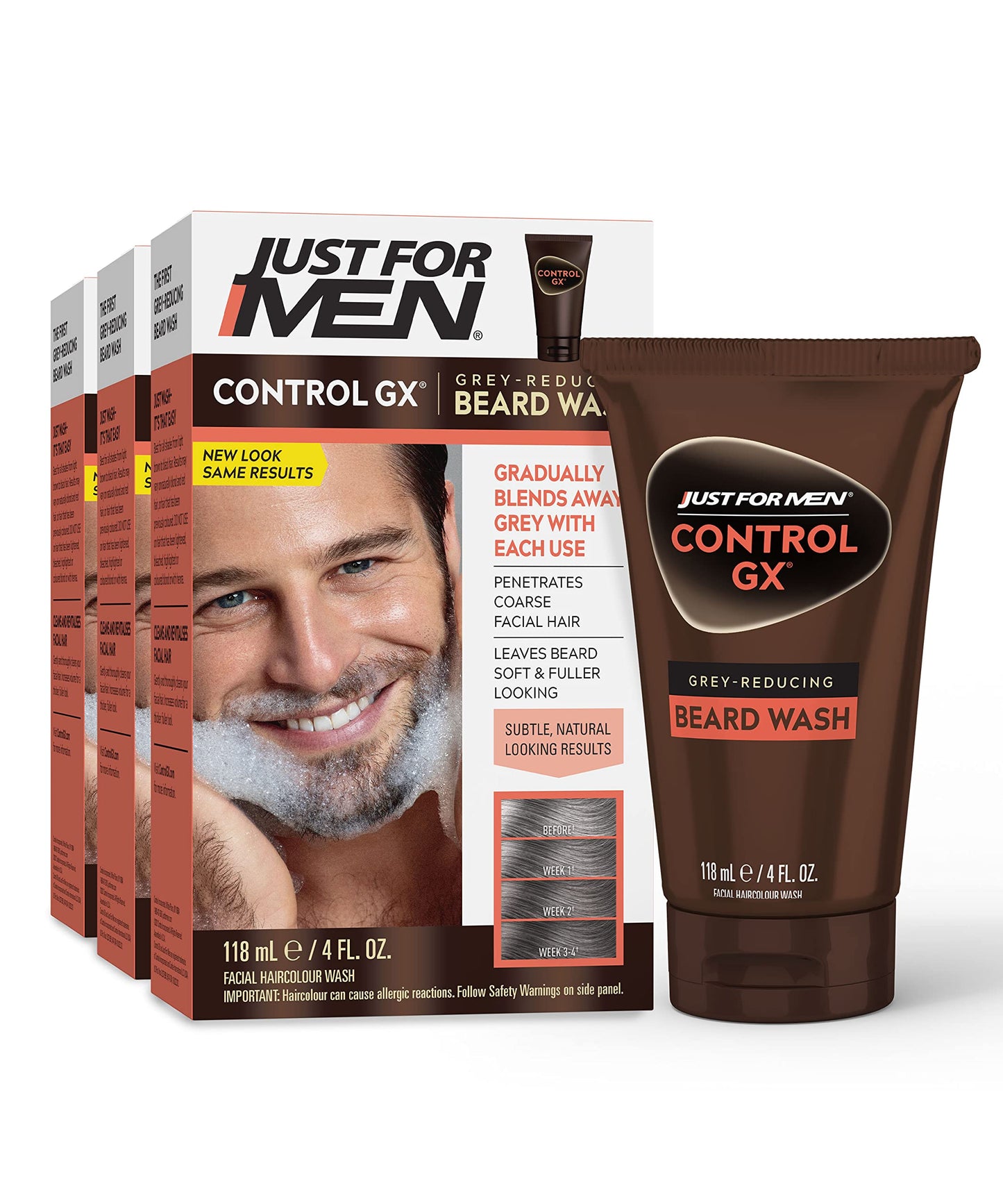 CONTROL GX GREY REDUCING BEARD WASH 4OZ