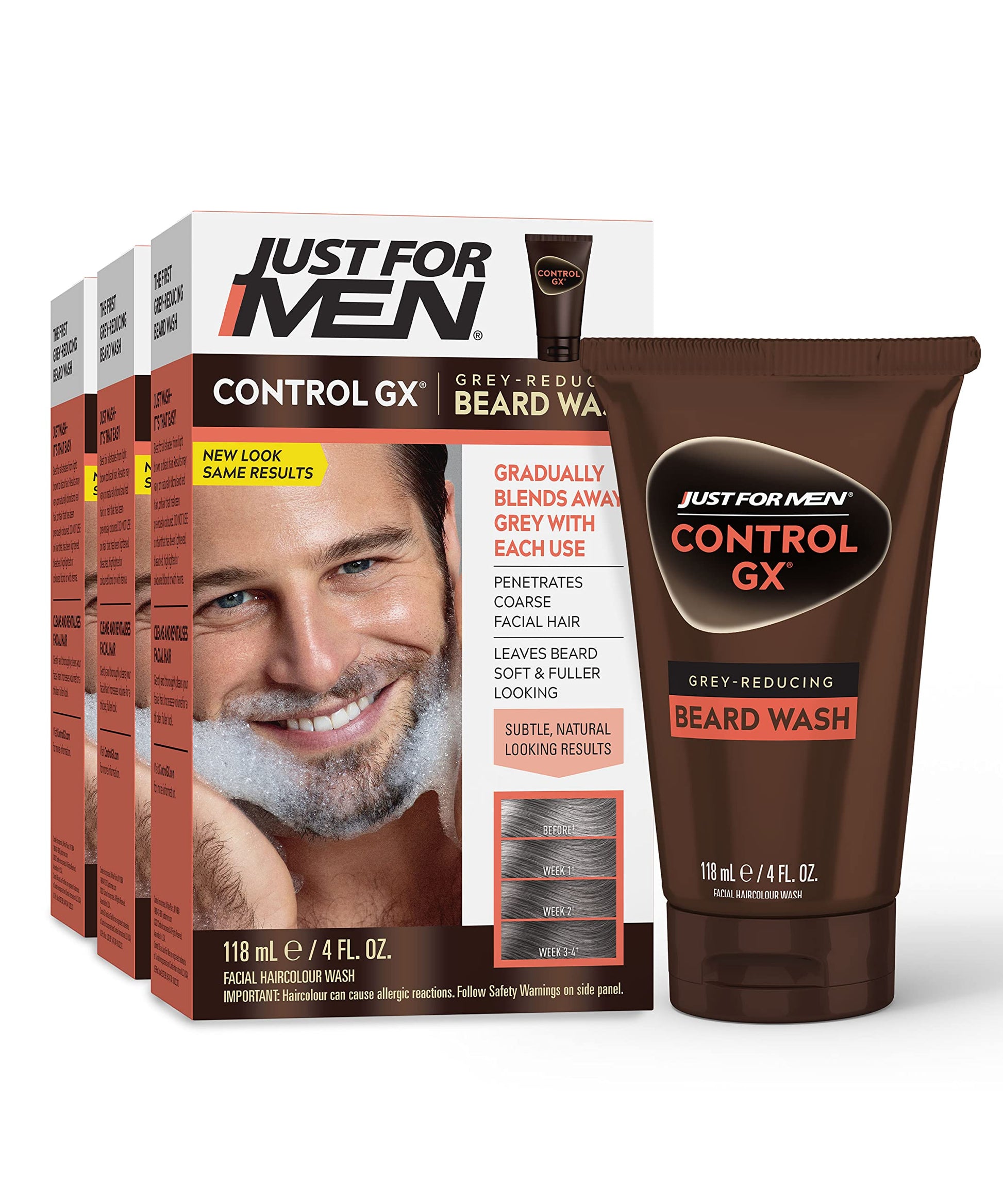 CONTROL GX GREY REDUCING BEARD WASH 4OZ