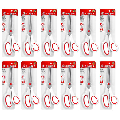 SINGER 8-1/2 inch Fabric Scissors with Red & White Comfort Grip