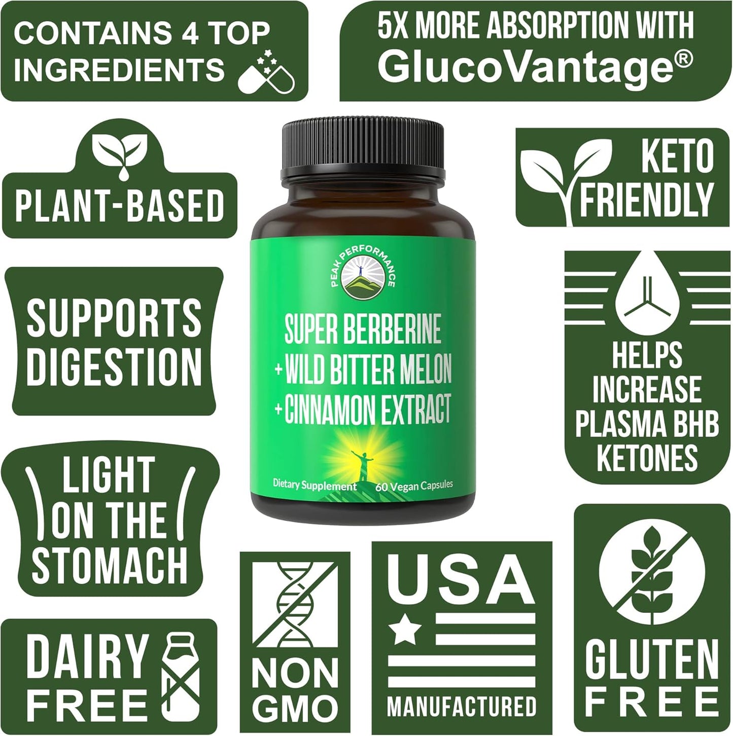 ACHIEVE BERBERINE GLUC SPT CP 60