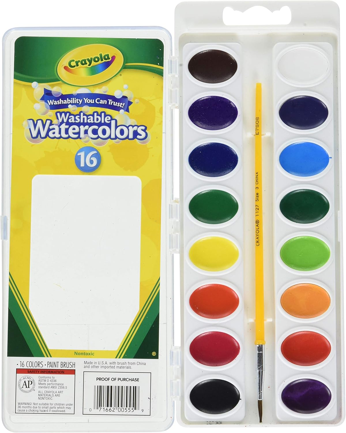 Crayola Washable Watercolors, 16 count