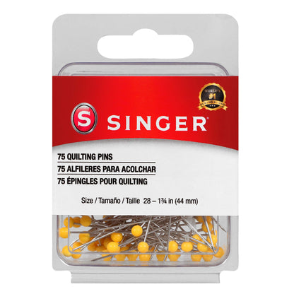 SINGER Ball Head Quilting Pins, 75 Count, Size 28, 1-3/4"