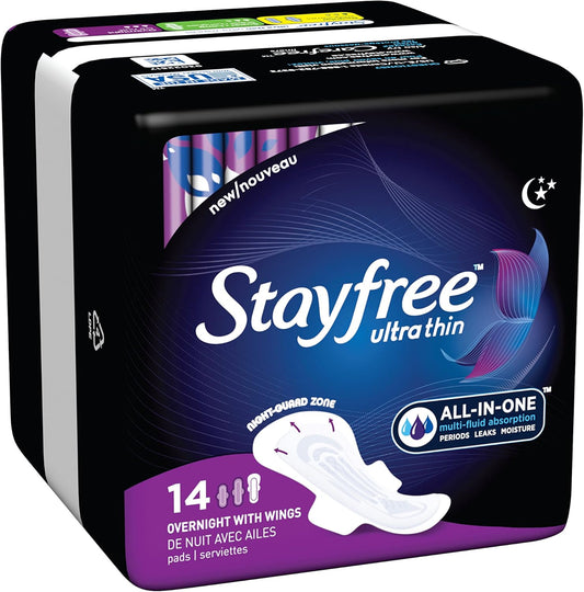 STAYFREE ULTRA THIN PAD NITE WING 8X14CT