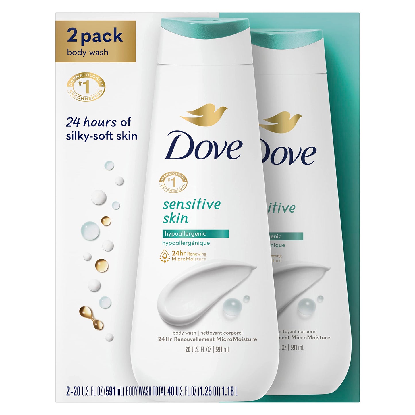 DOVE SENSITIVE SKIN LQ 20OZ HYAL