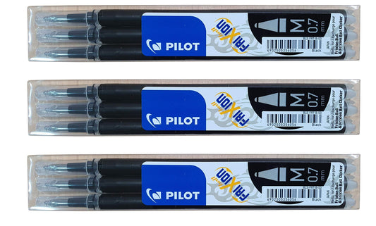 Pilot Frixion Ball Erasable Gel Ink Pens, Fine Point (0.7mm), Black, 2 Count