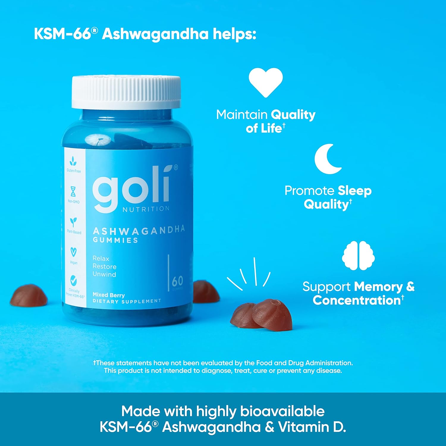 GOLI MAGNESIUM GUMMIES 60 ZER S