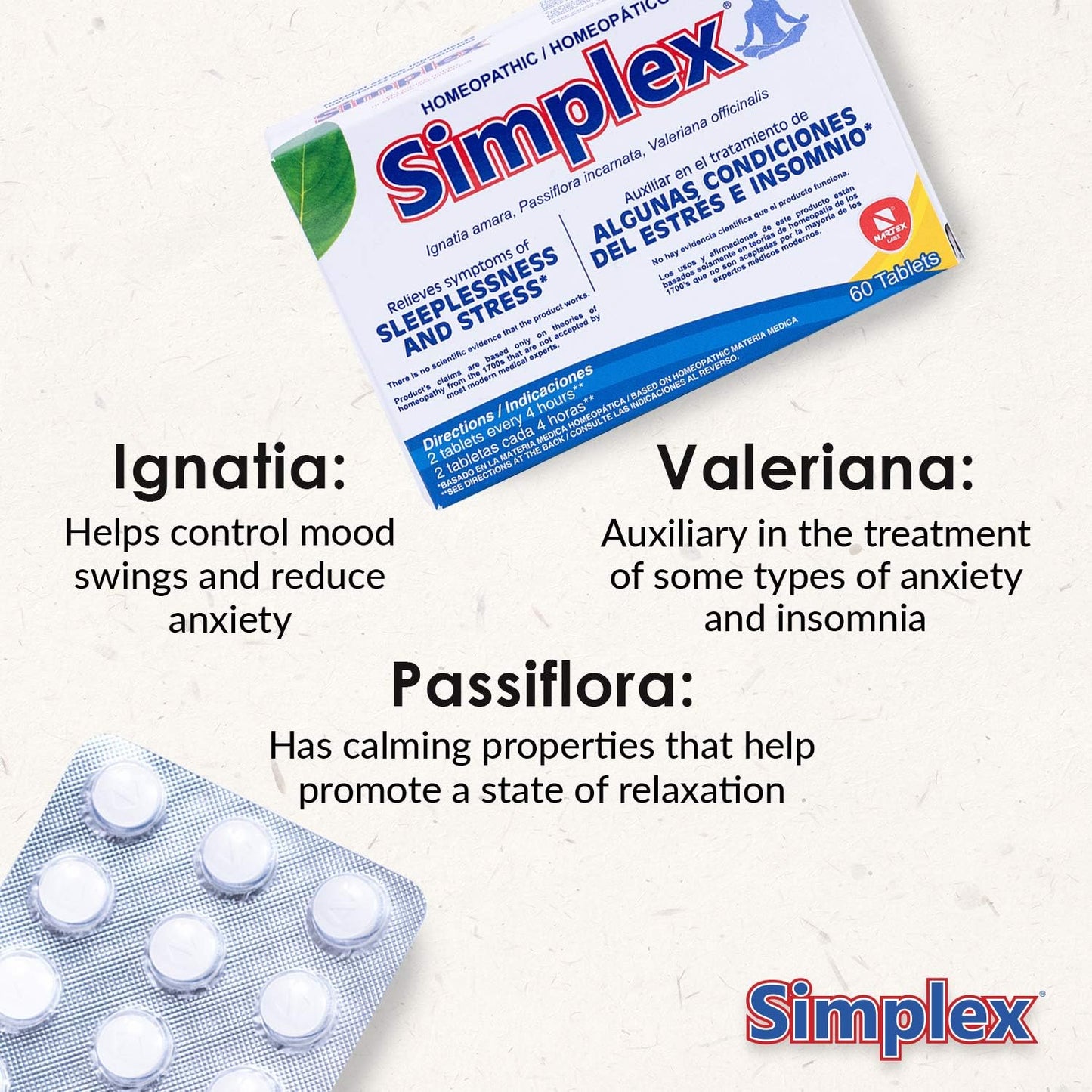 SIMPLEX HOMEOPATH SEDATIVE 60CT