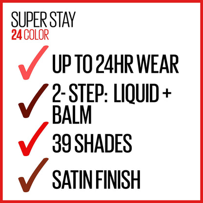 MAYBELLINE New York Super Stay 24 Hour Long-Lasting 2-Step Liquid Lipstick, So Pearly Pink, 0.78 oz