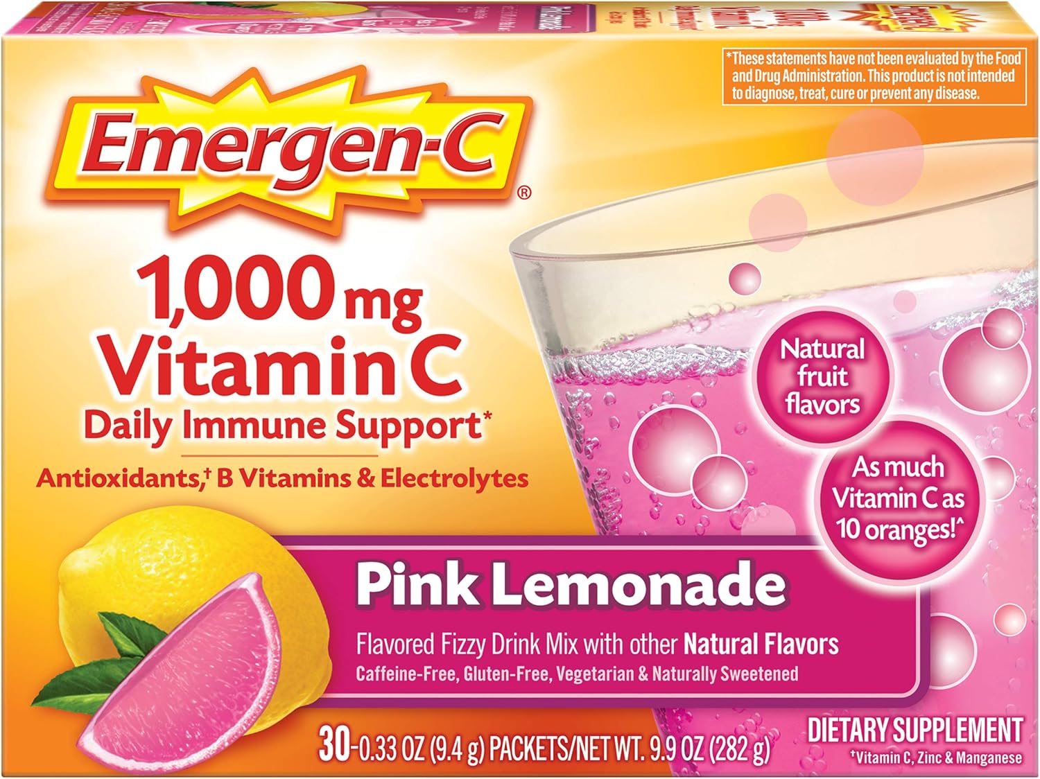 EMERGEN-C PINK LEMONADE PWDR 30CT